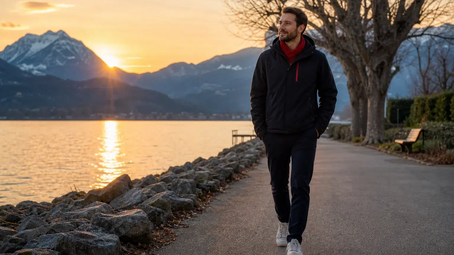 Berufstätige Person macht bewusst Pause vom Lernen und Arbeiten.
